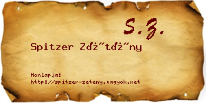 Spitzer Zétény névjegykártya